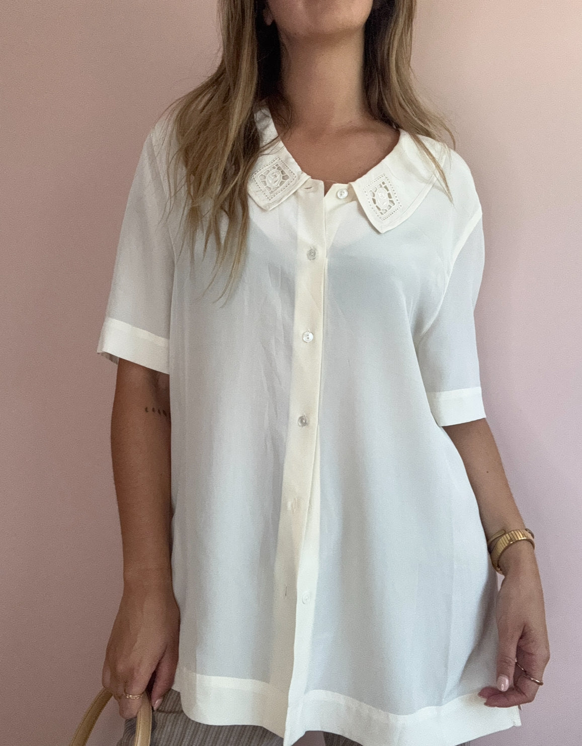 Vintage Laura Ashley Silk Shirt // Size 12