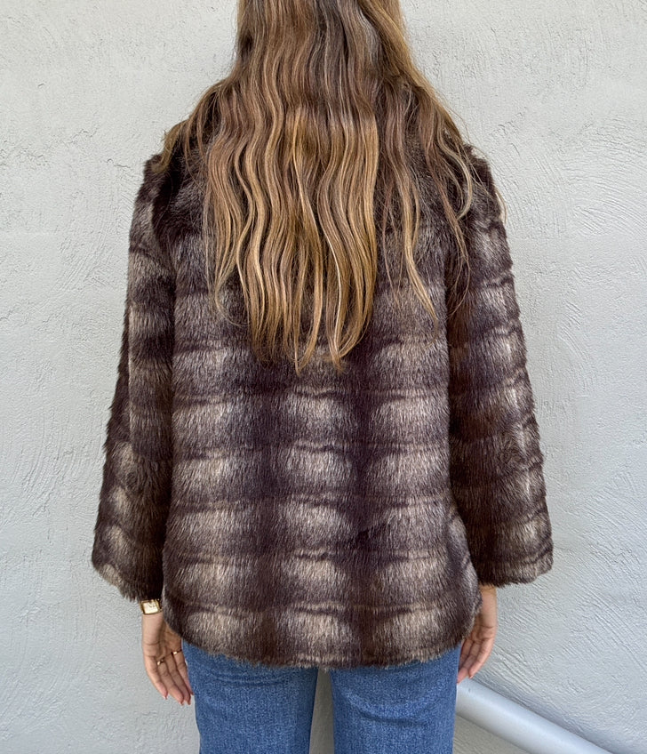 Vintage Faux Fur Jacket // Size 12