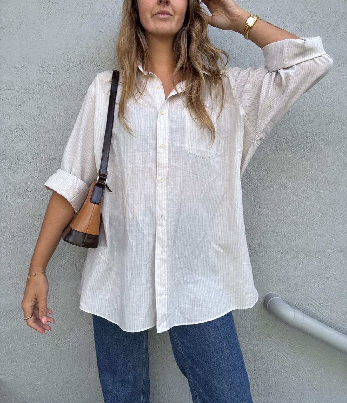 Classic Pinstripe Shirt // Size 44