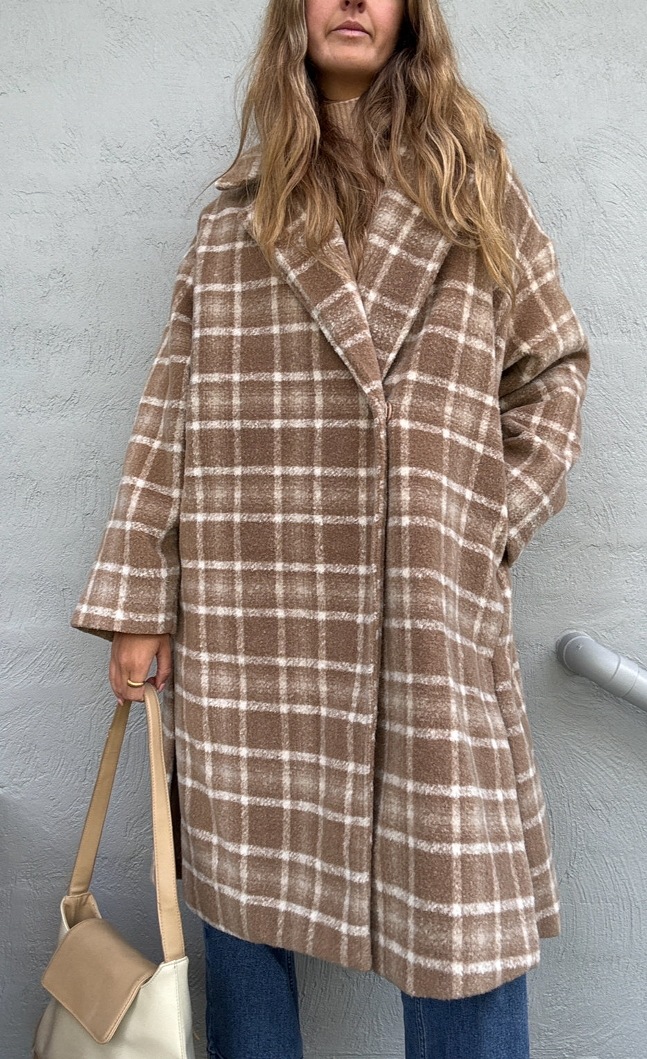 Longline Plaid Coat // Size 8-16
