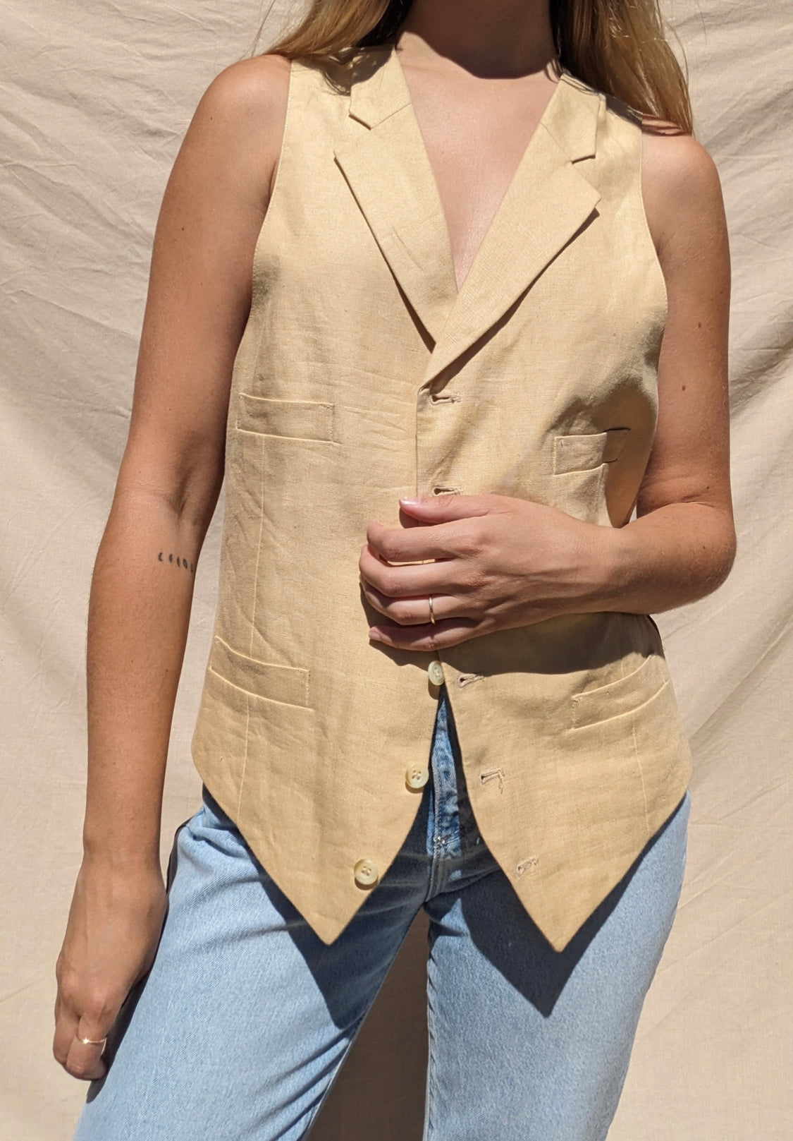 Light Mustard Waist Coat // Size 8-12