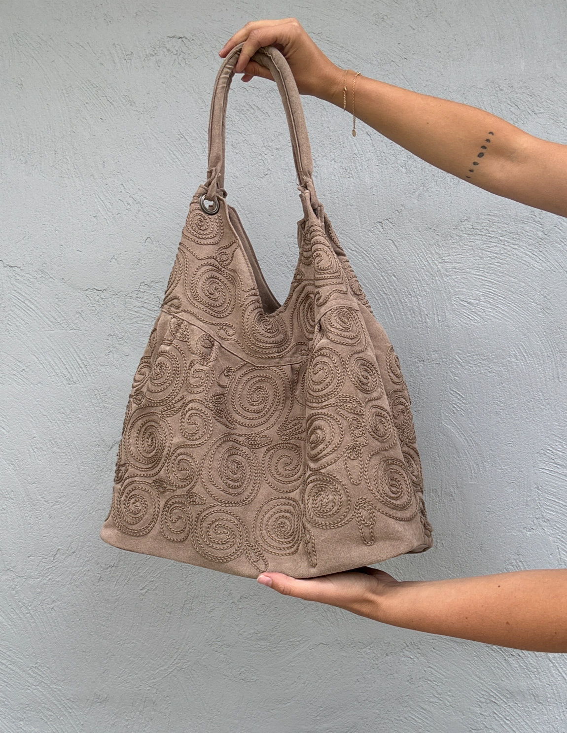 Embroidered Boho Tote Bag