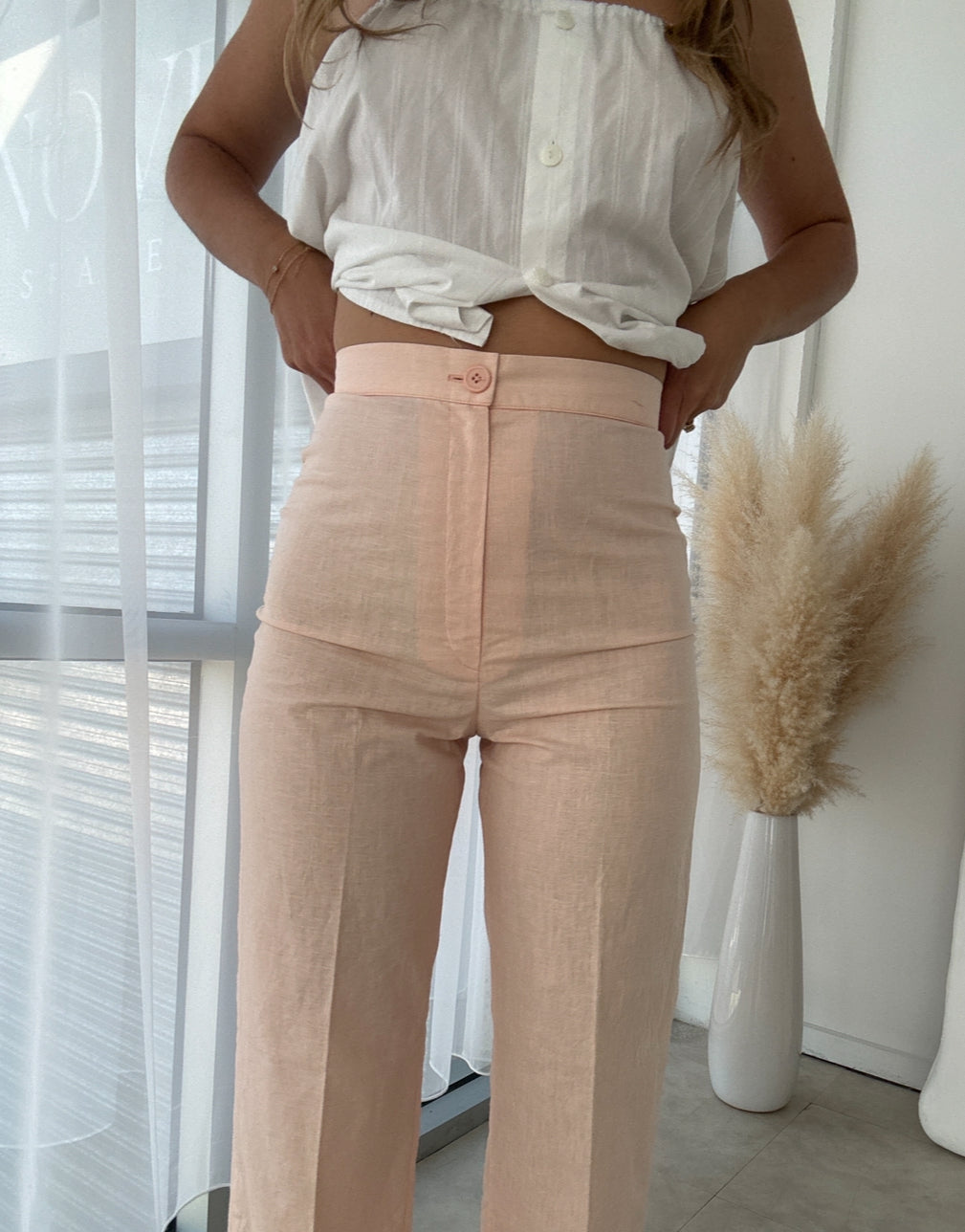 Vintage Peach Trousers // Size 6-8