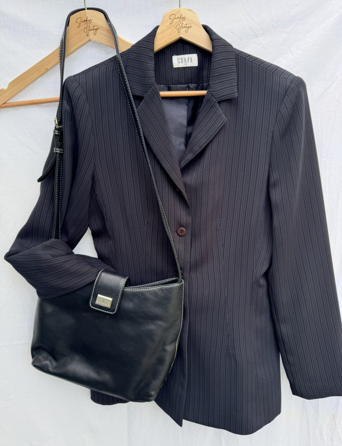 90s Pinstripe Blazer // Size 12