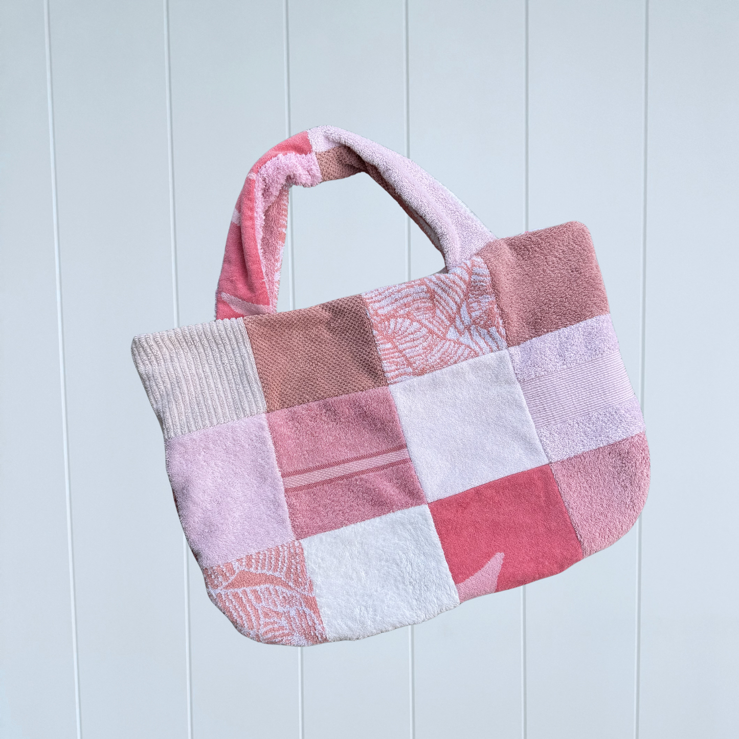RETOWEL Large Patchwork Bag // Blush Sands