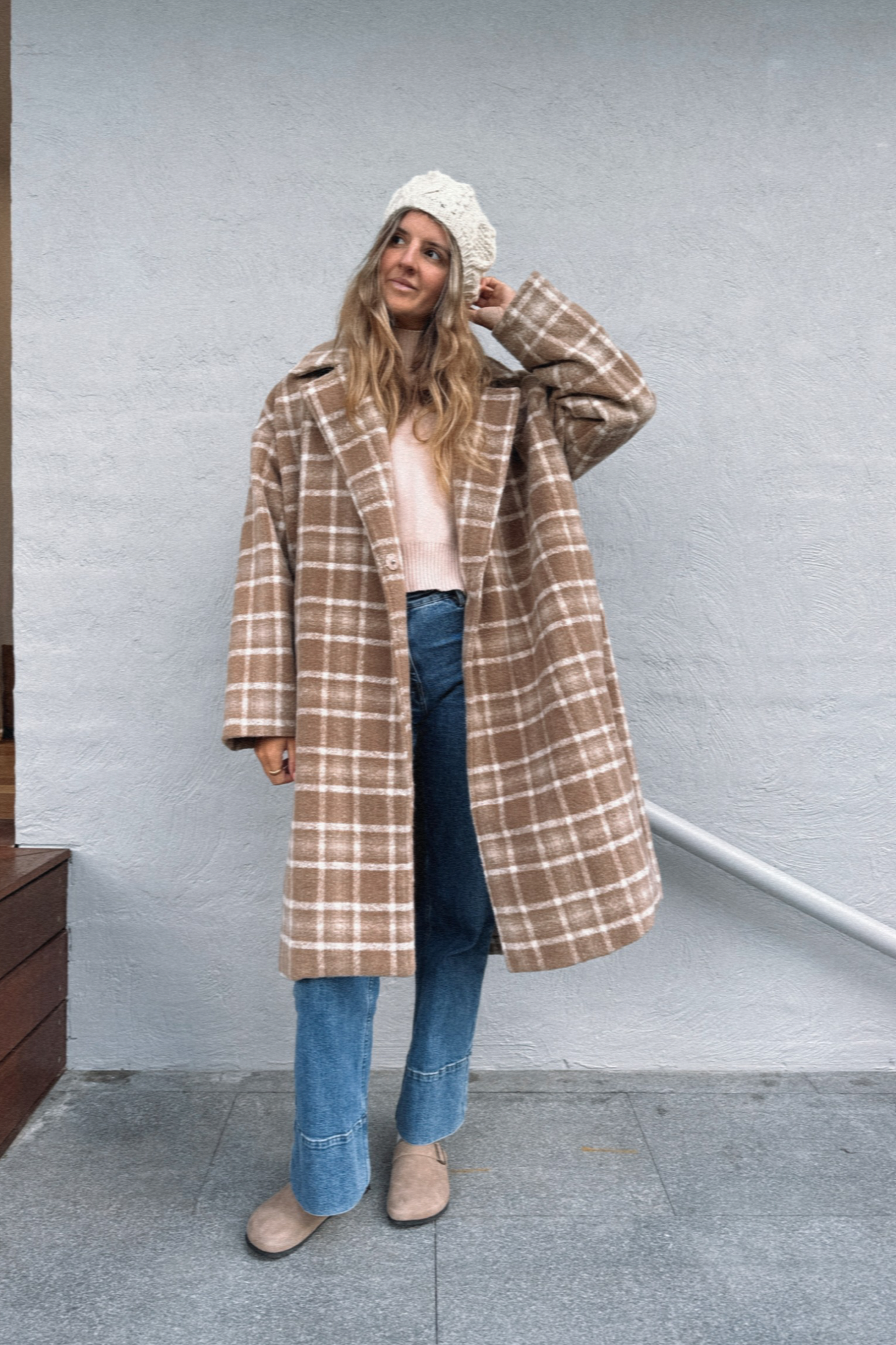 Longline Plaid Coat // Size 8-16