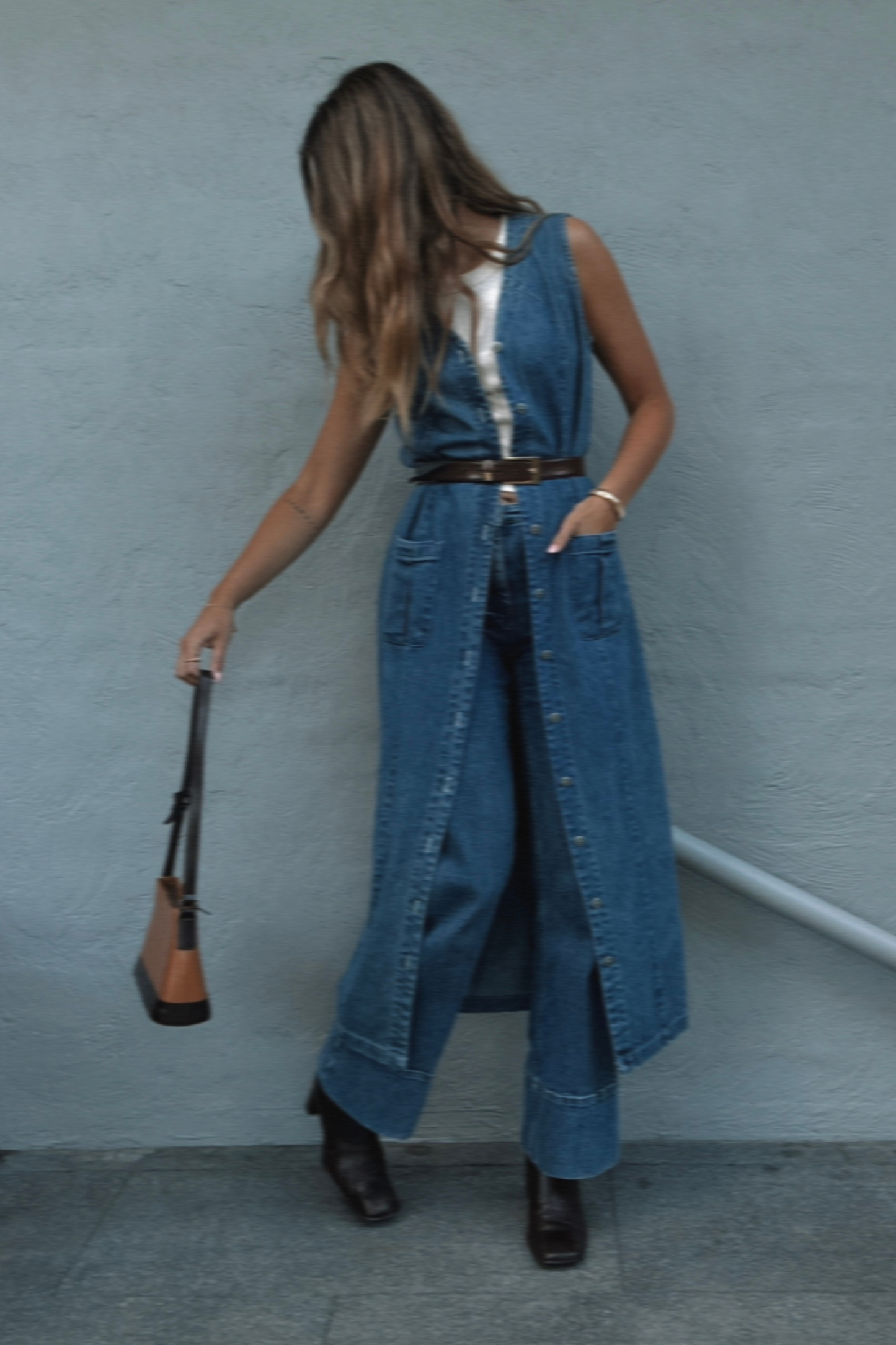 Vintage Denim Maxi Dress // Size 10