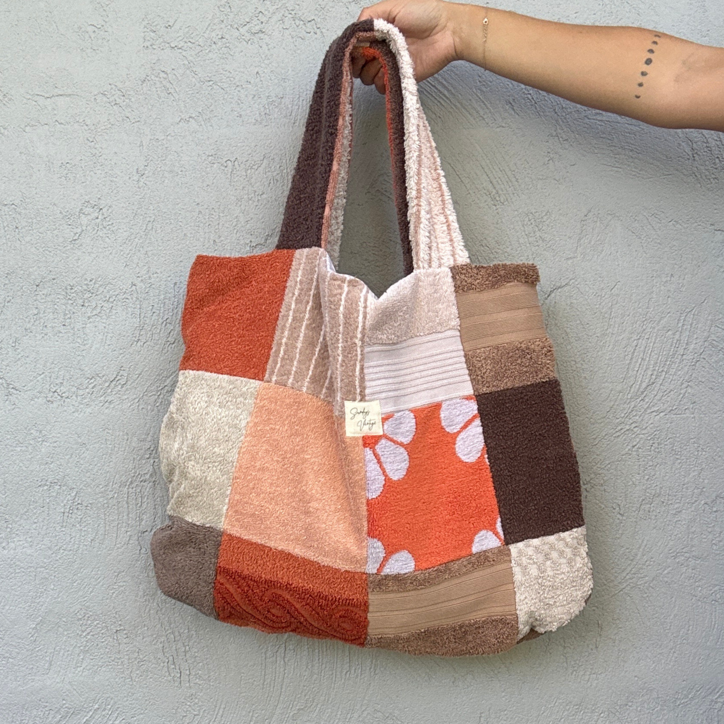 RETOWEL Large Patchwork Bag // Desert Sun
