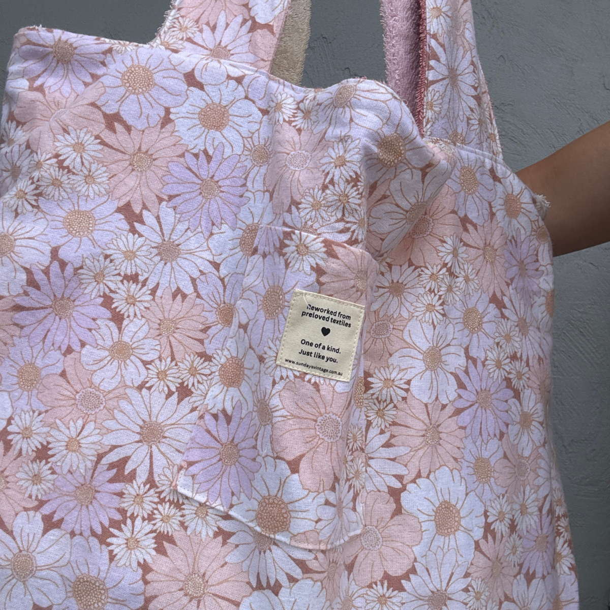 RETOWEL Large Patchwork Bag // Seashell Sorbet