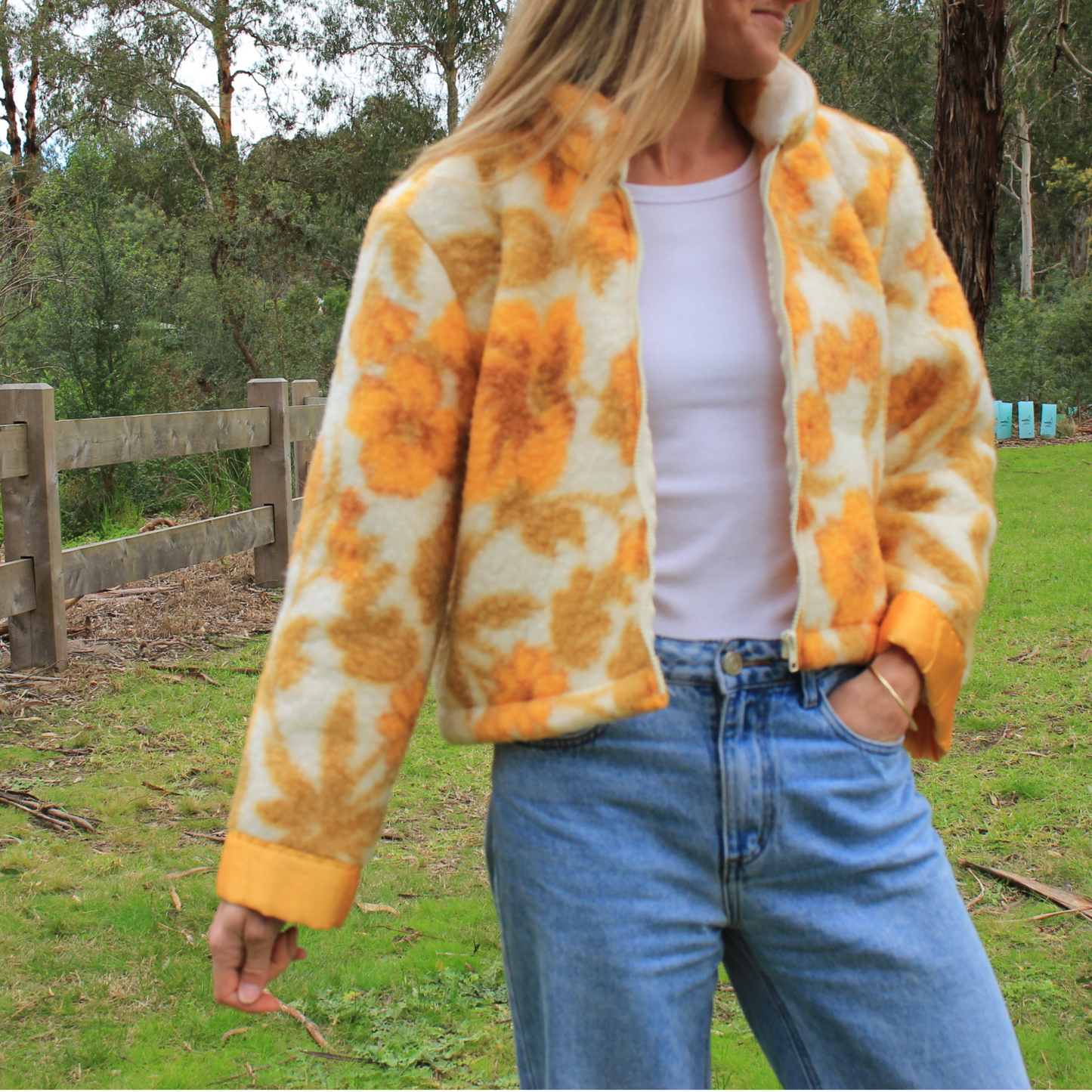 Sunday Snug Cropped Jacket 003 // Golden Daisy