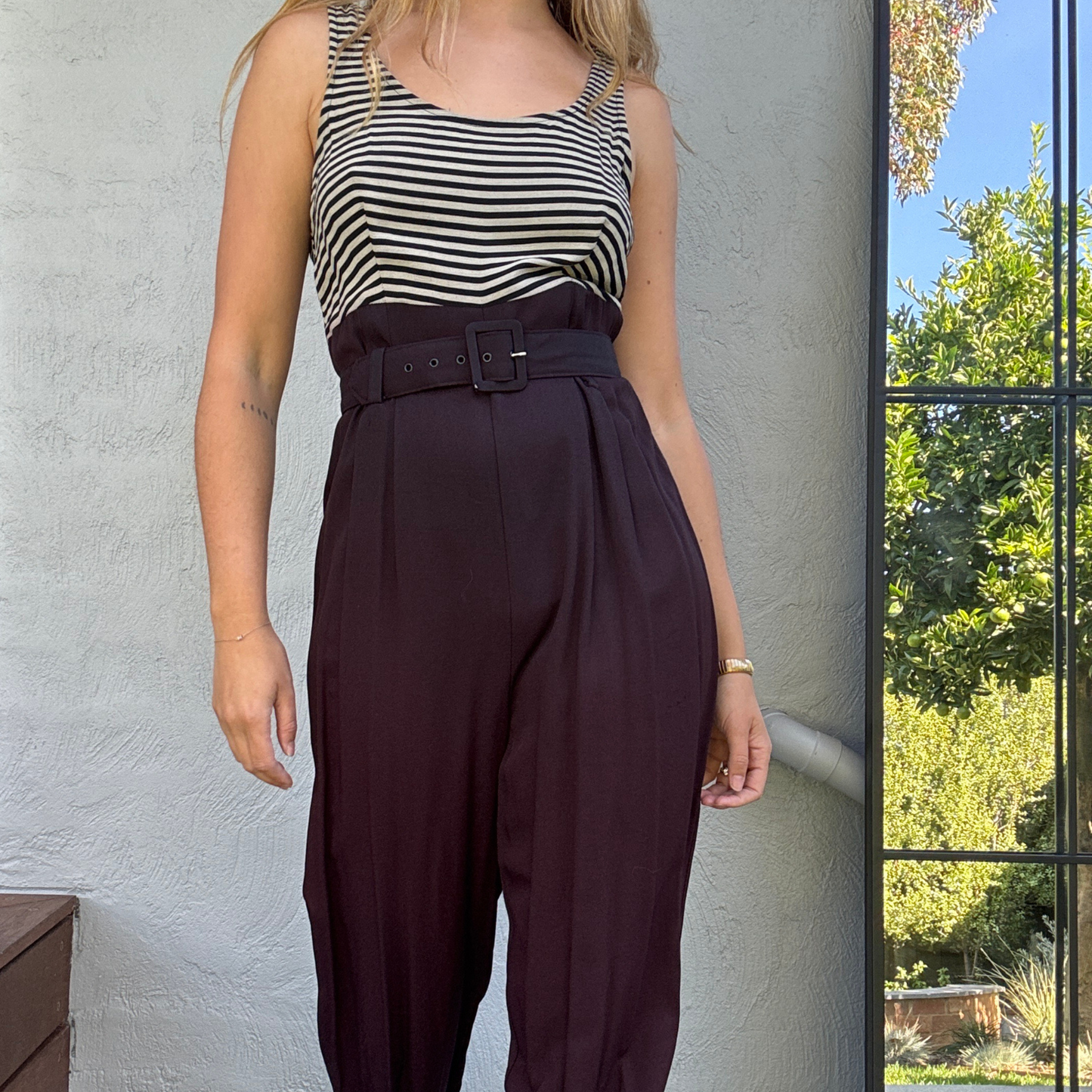 Vintage Belted Jumpsuit // Size 10