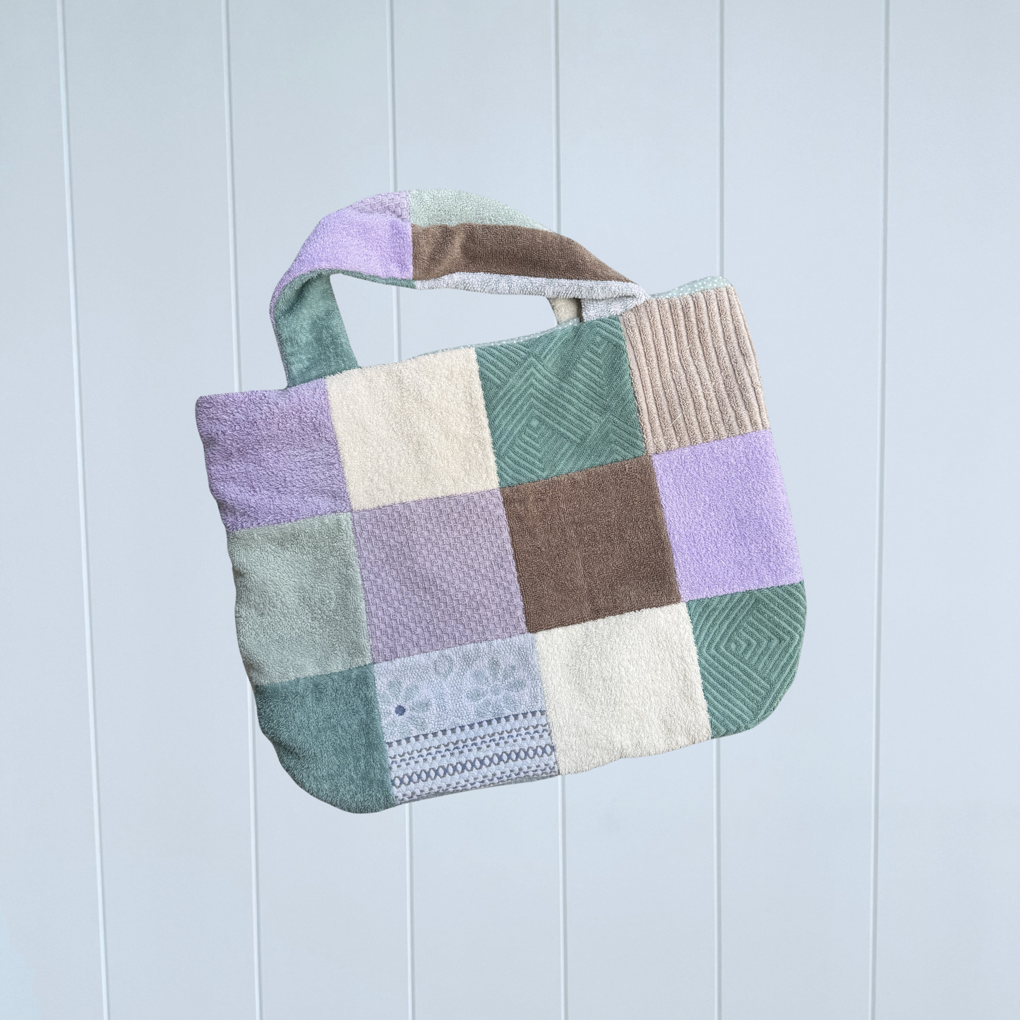 RETOWEL Large Patchwork Bag // Ocean Moss