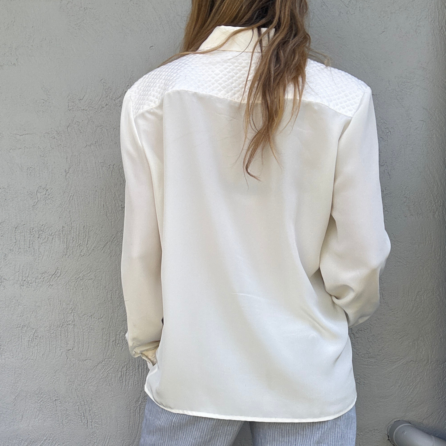 Geoff Riddell Ivory Sheer Shirt // Size 14