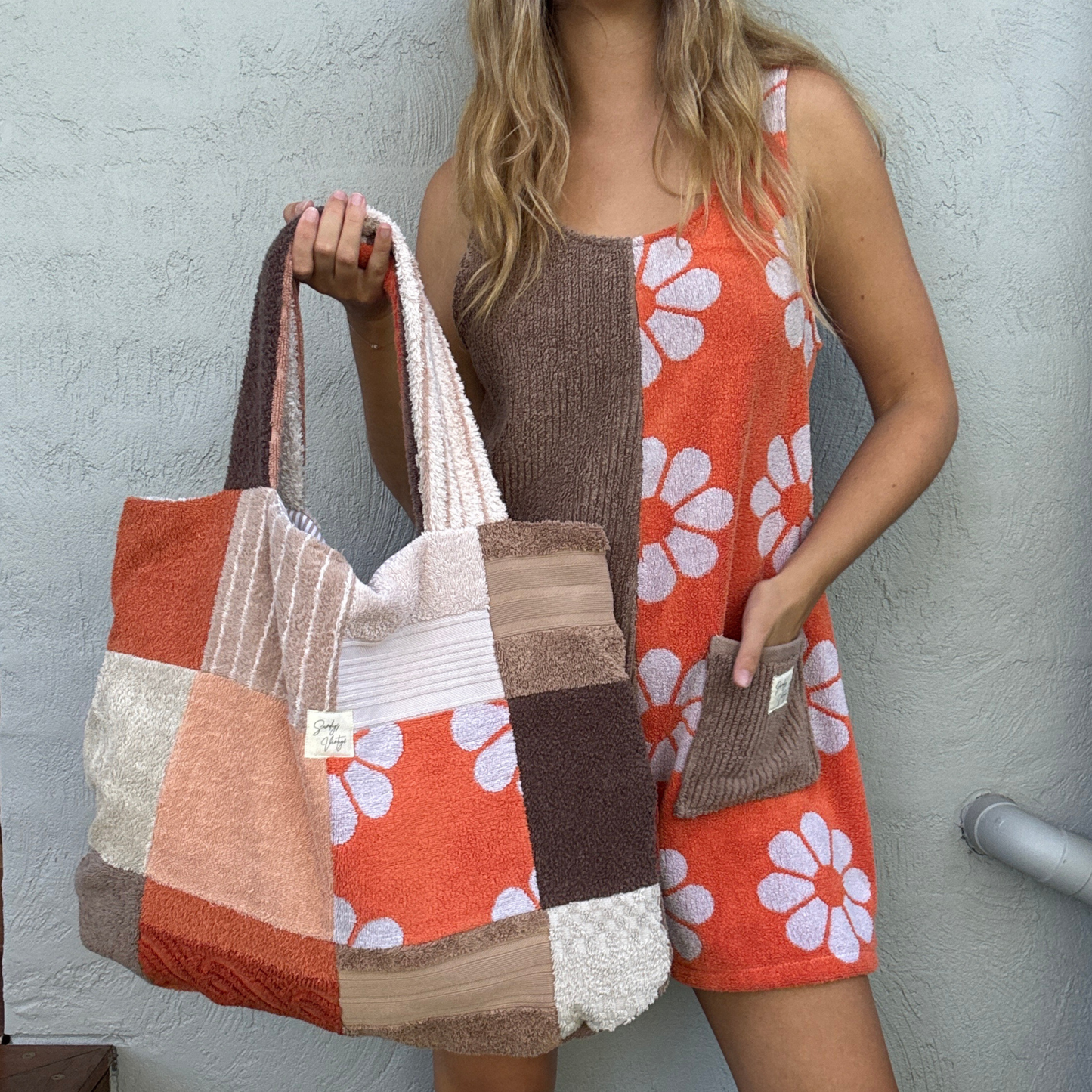 RETOWEL Large Patchwork Bag // Desert Sun