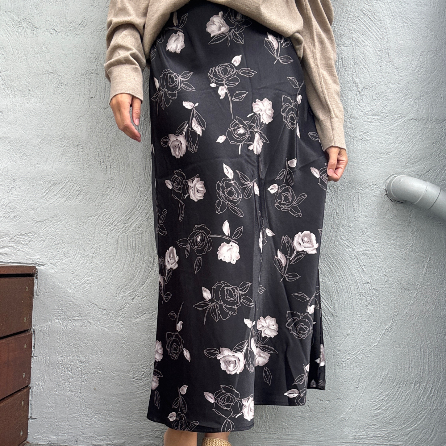 90s Floral A-line Midi Skirt // Size 10