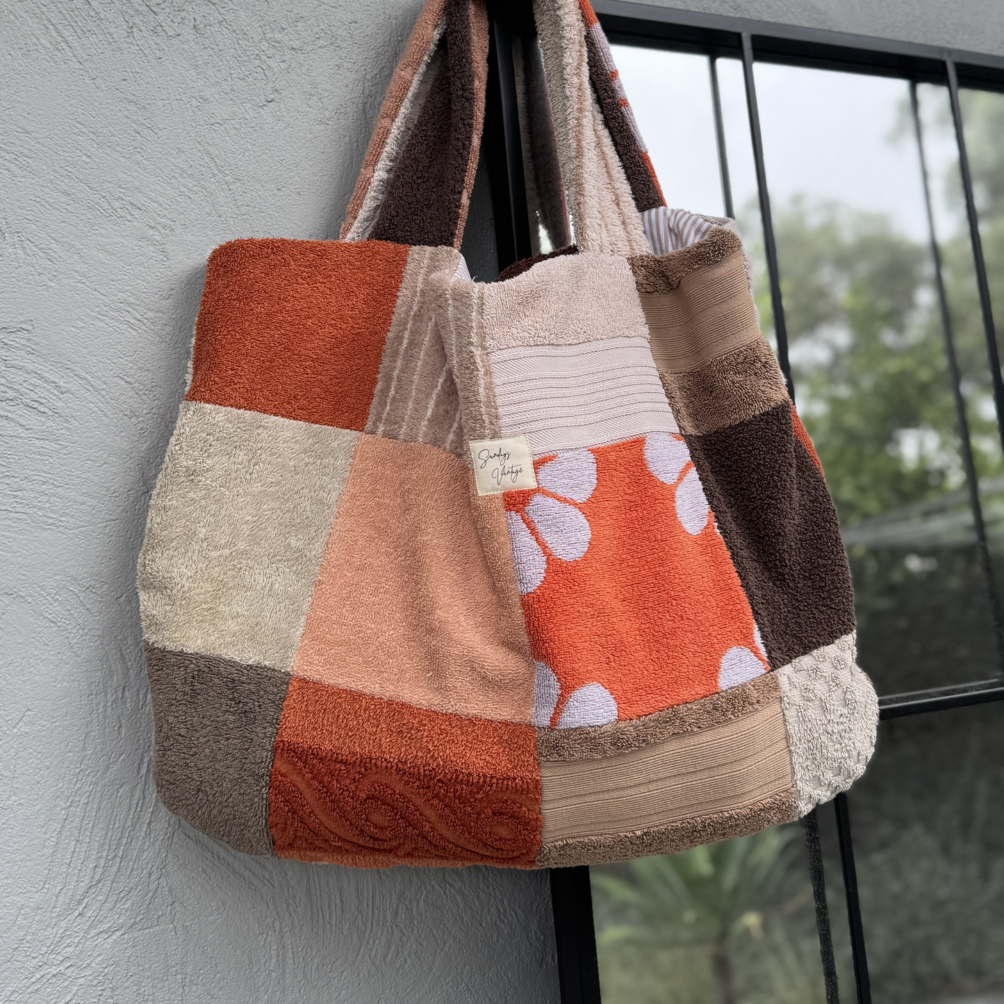 RETOWEL Large Patchwork Bag // Desert Sun