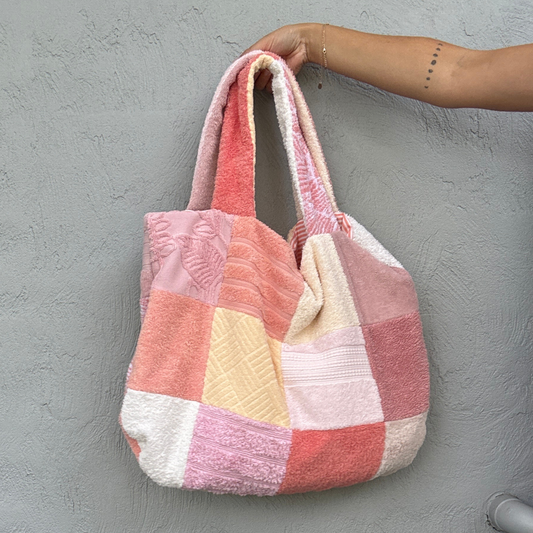 RETOWEL Large Patchwork Bag // Sunset Sorbet