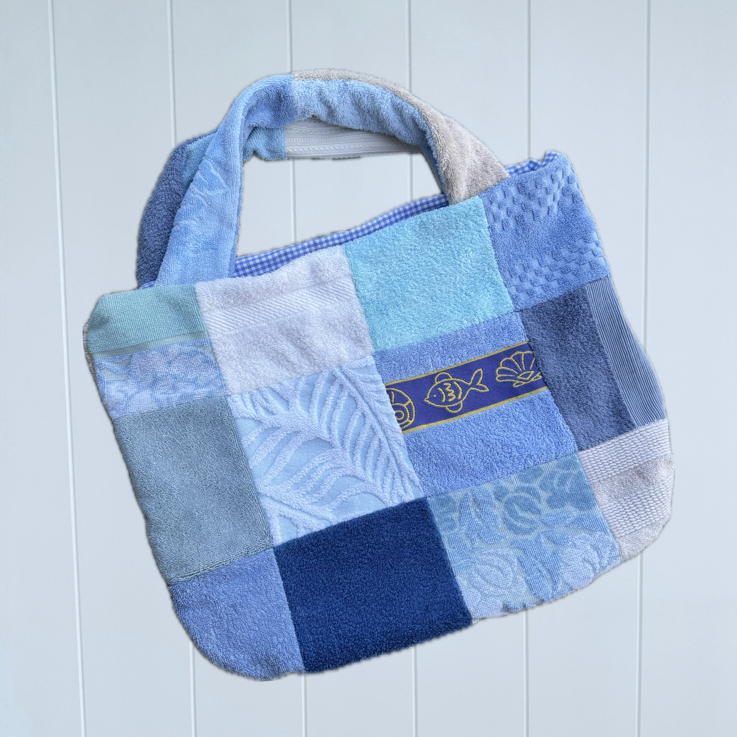 RETOWEL Large Patchwork Bag // Blue Lagoon