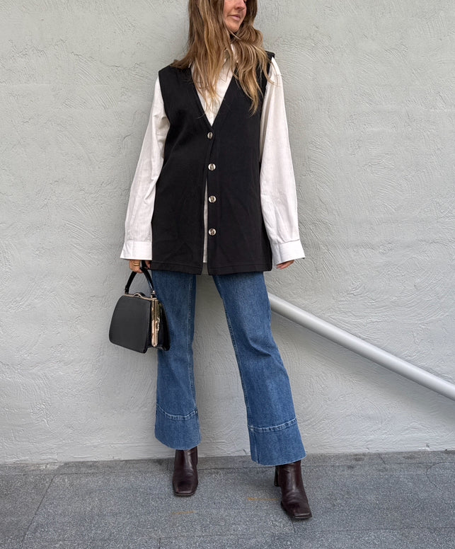 Button Knit Vest // Size L