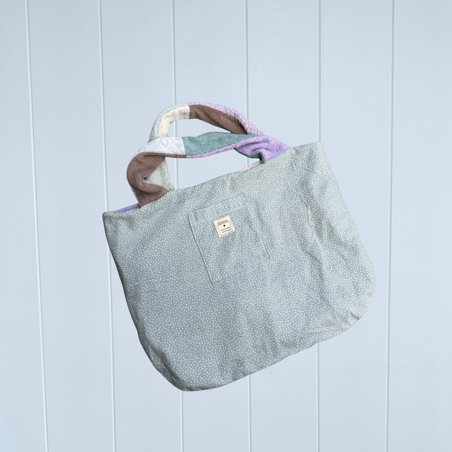 RETOWEL Large Patchwork Bag // Ocean Moss