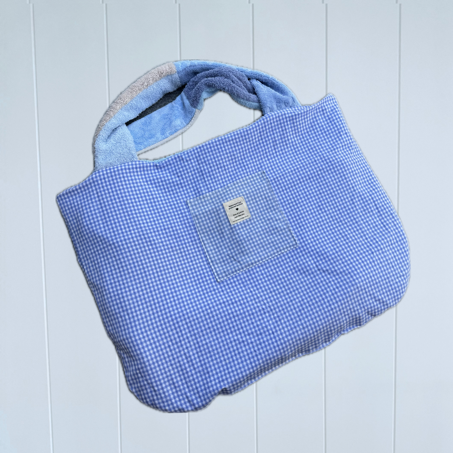 RETOWEL Large Patchwork Bag // Blue Lagoon