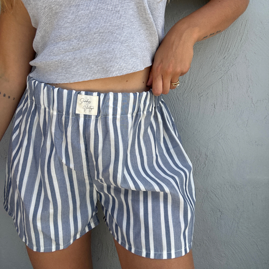 Sundays Short - Blue Stripe // Size 10-12