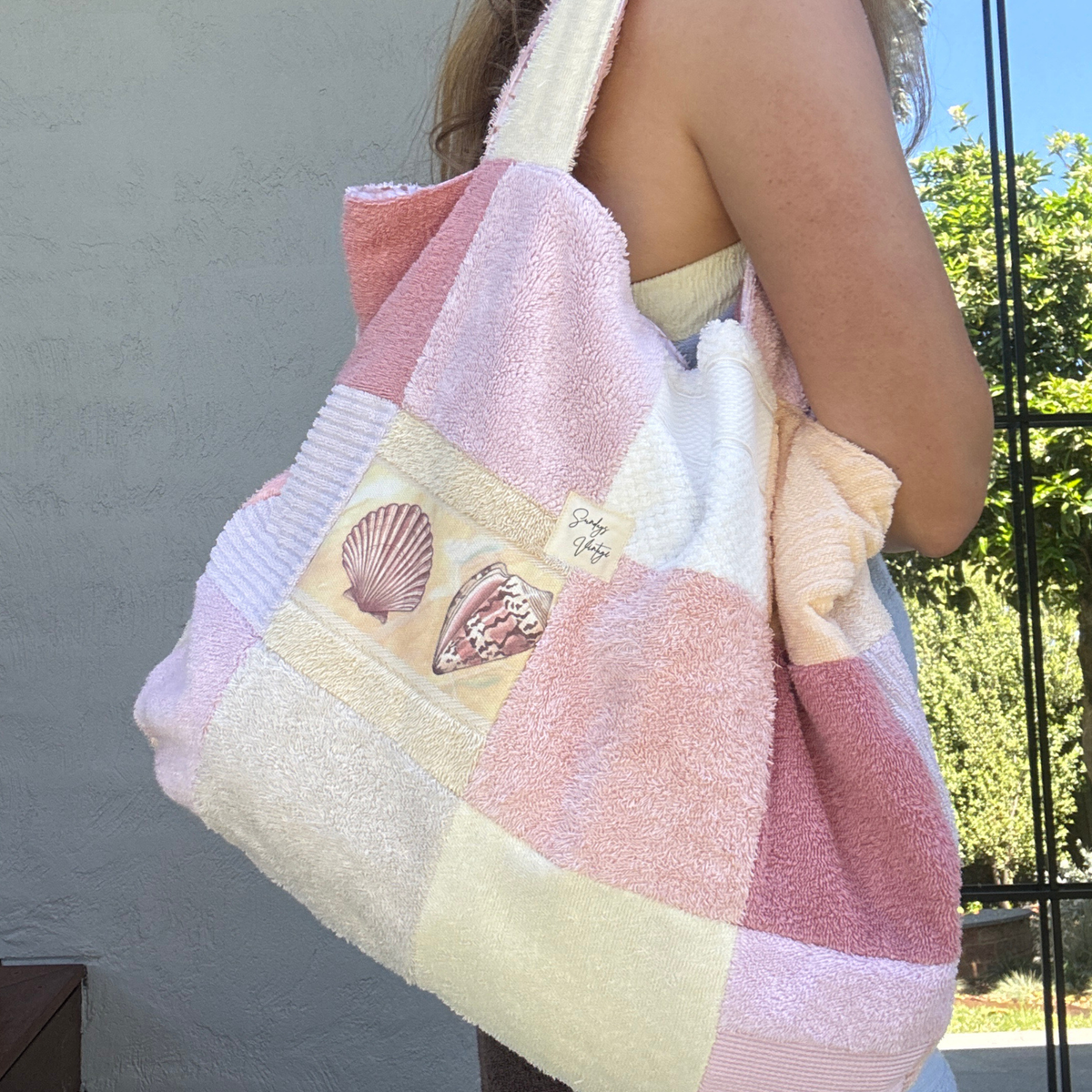 RETOWEL Large Patchwork Bag // Seashell Sorbet