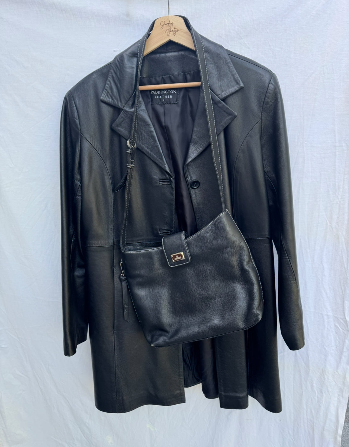 Vintage Cellini Black Leather Shoulder Bag