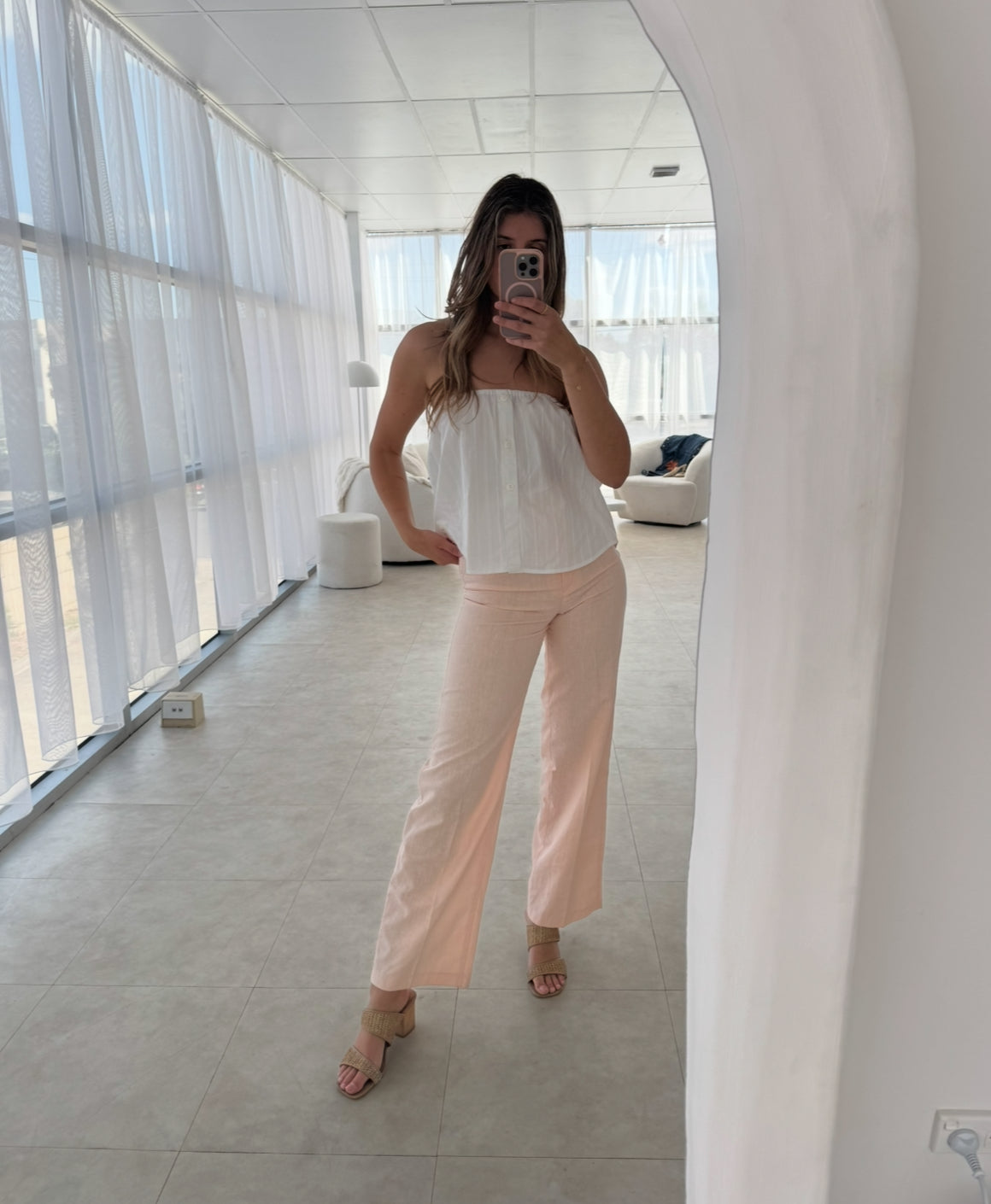 Vintage Peach Trousers // Size 6-8