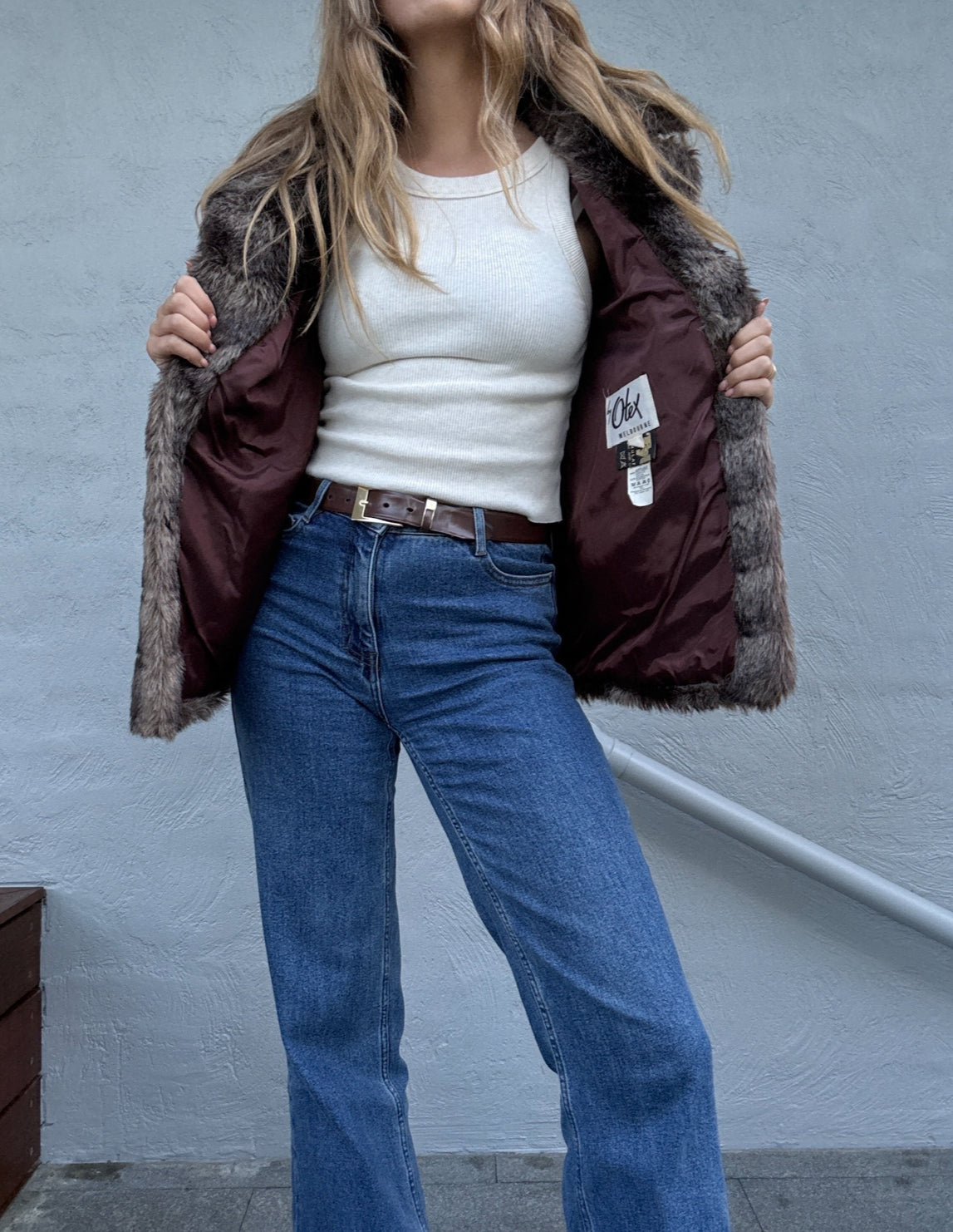 Vintage Faux Fur Jacket // Size 12