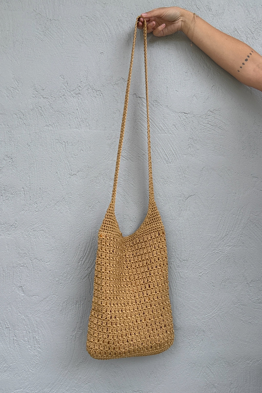 Woven Crochet Slouch Bag
