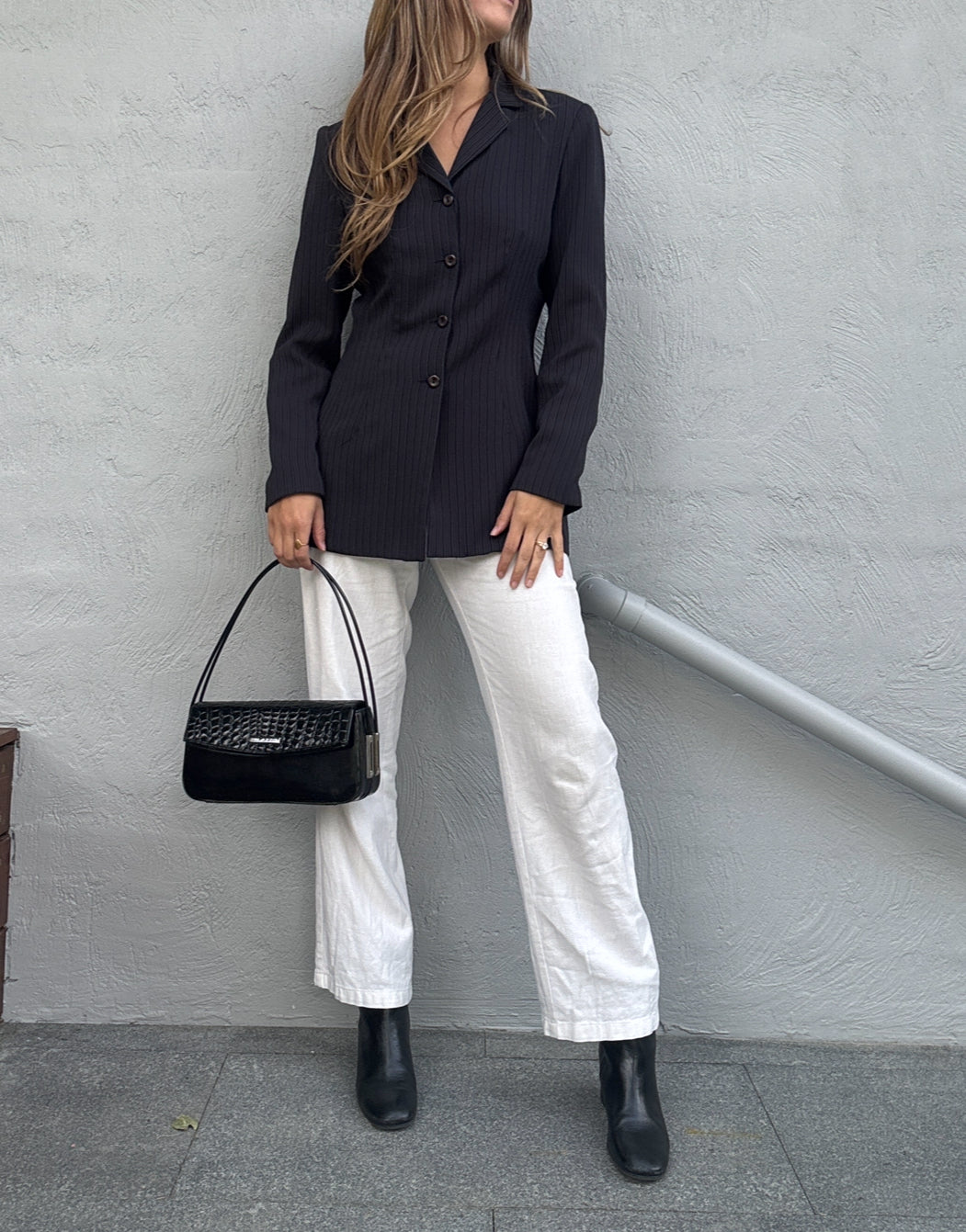 Vintage Palazzo Black Patent Shoulder Bag