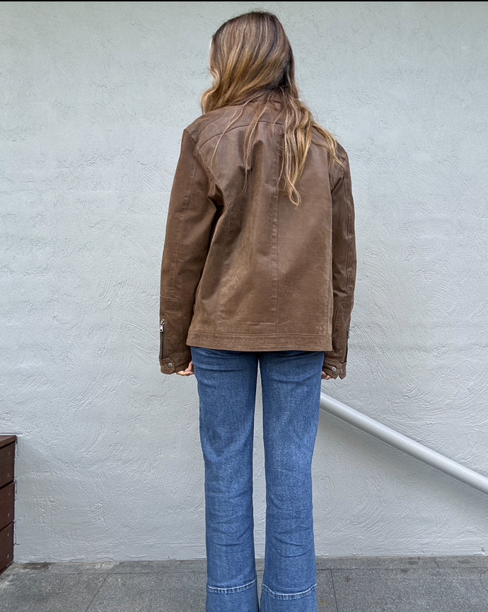 90s Suede Leather Jacket // Size L
