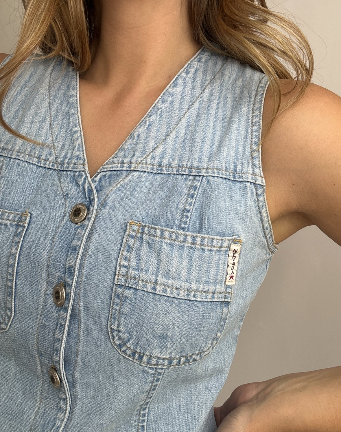 Vintage Denim Midi Dress // Size 8