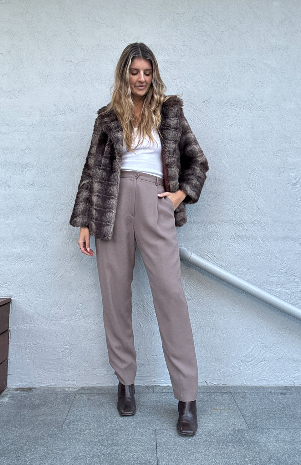 Vintage Faux Fur Jacket // Size 12