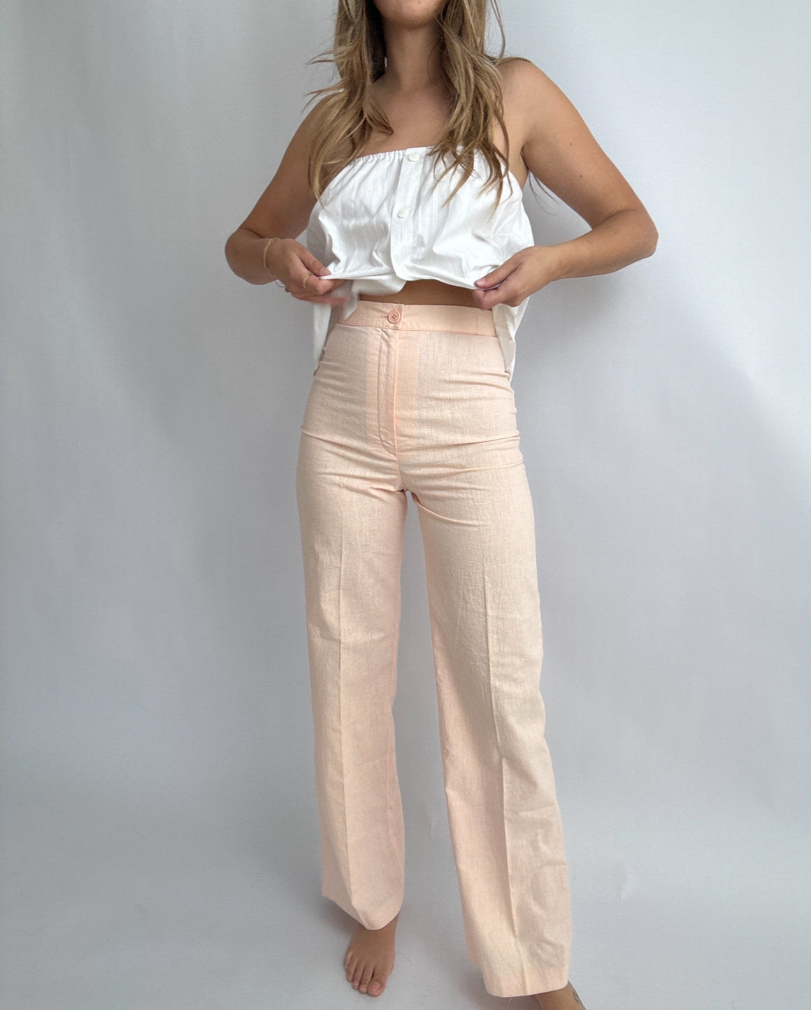 Vintage Peach Trousers // Size 6-8