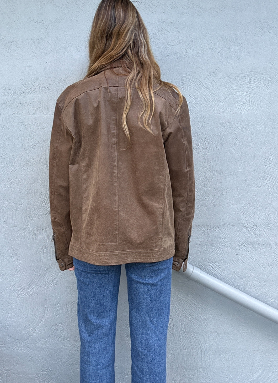90s Suede Leather Jacket // Size L