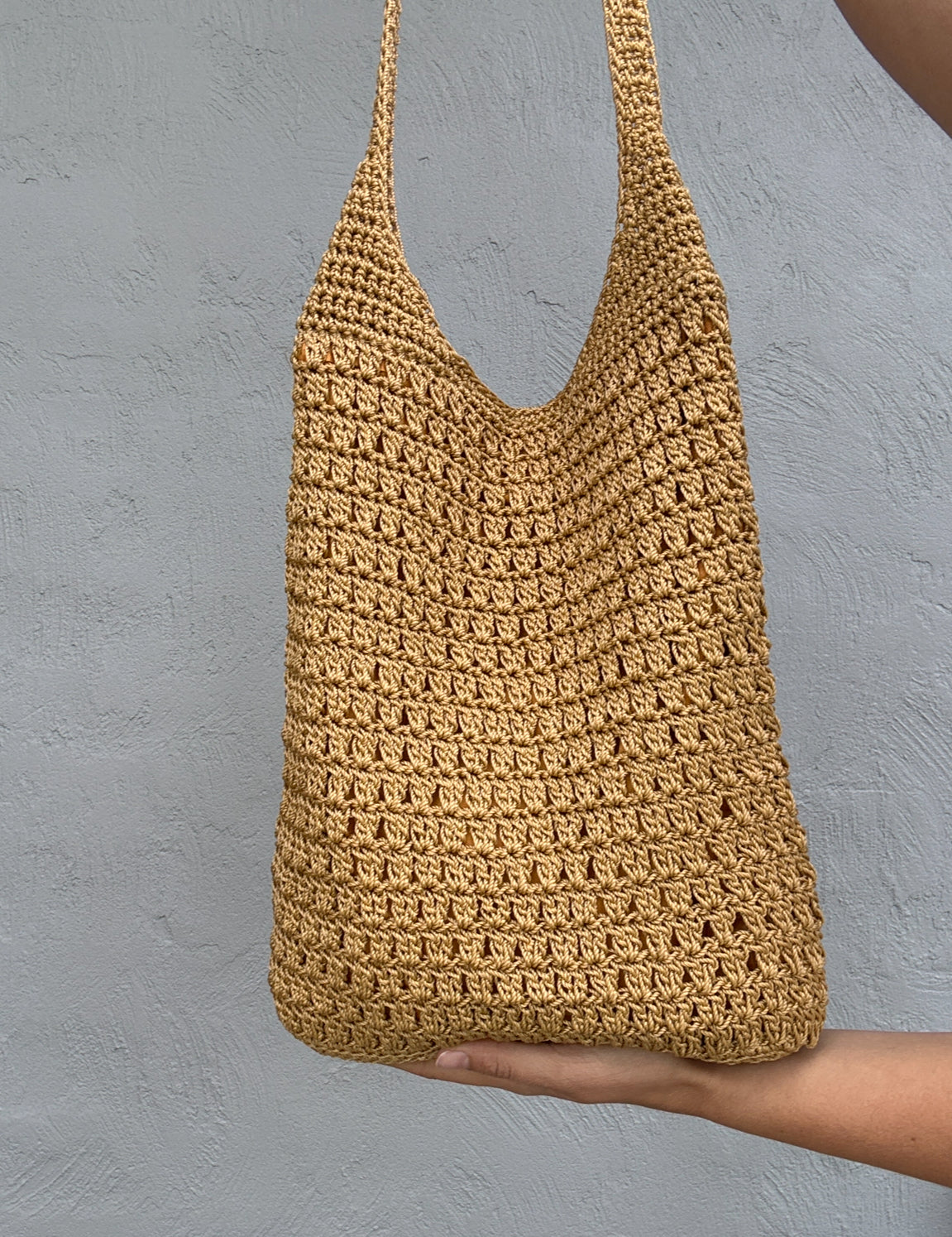 Woven Crochet Slouch Bag