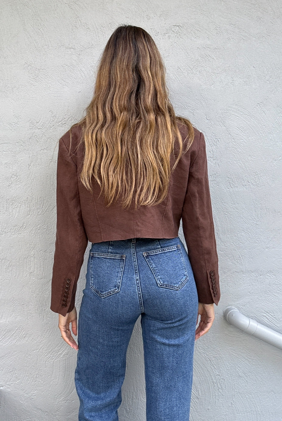 Country Road Cropped Linen Blazer // Size 10