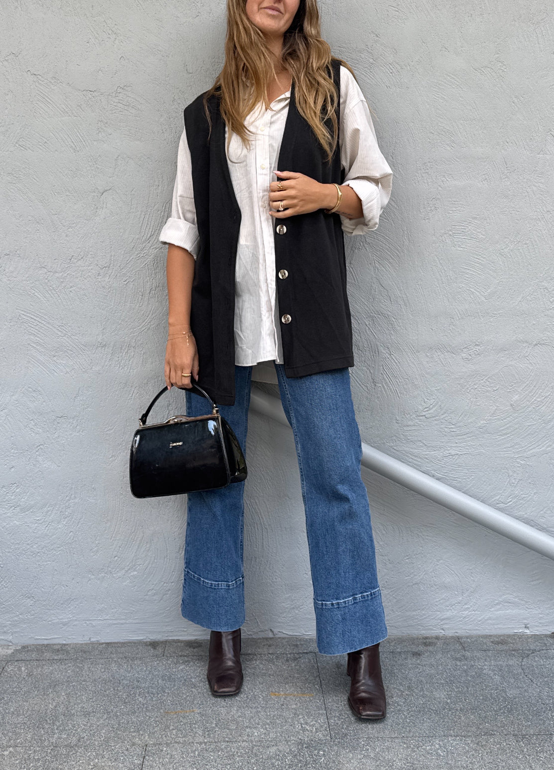 Button Knit Vest // Size L