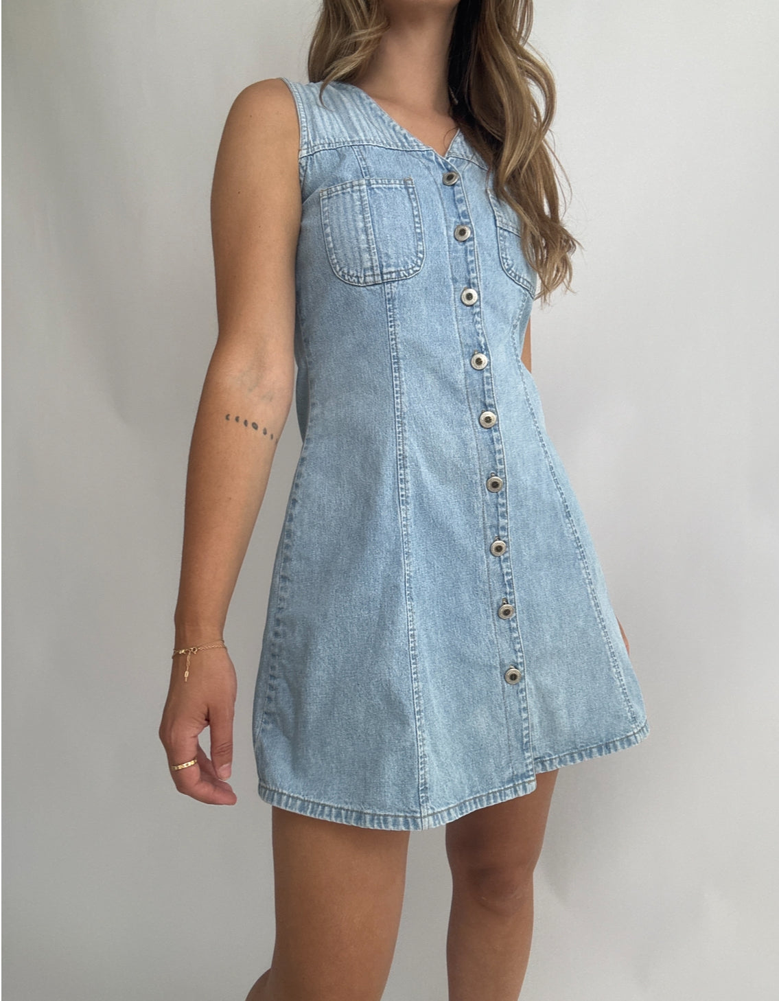 Vintage Denim Midi Dress // Size 8