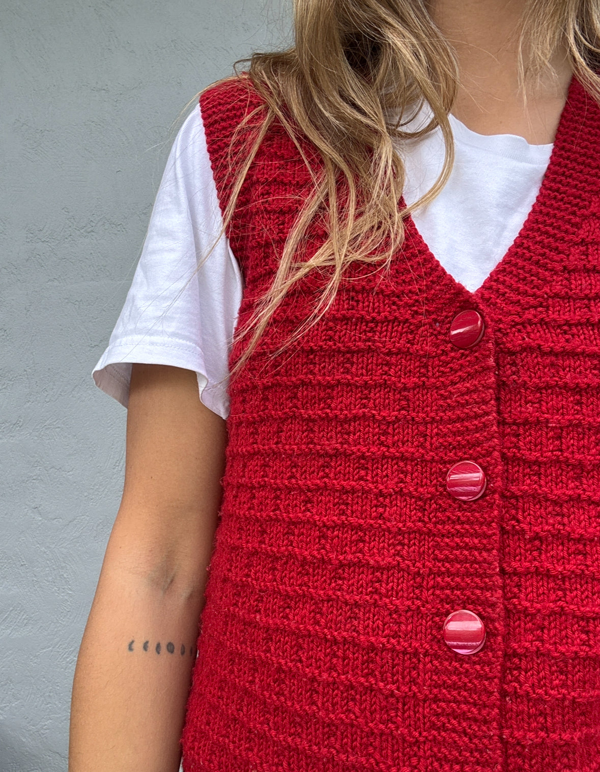 Handmade Button Up Knit Vest // Size 6-10