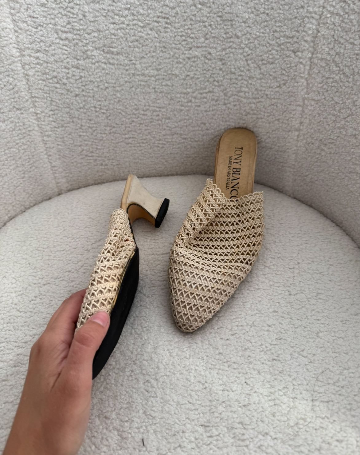 Tony Bianco Raffia Mules // Size 7.5