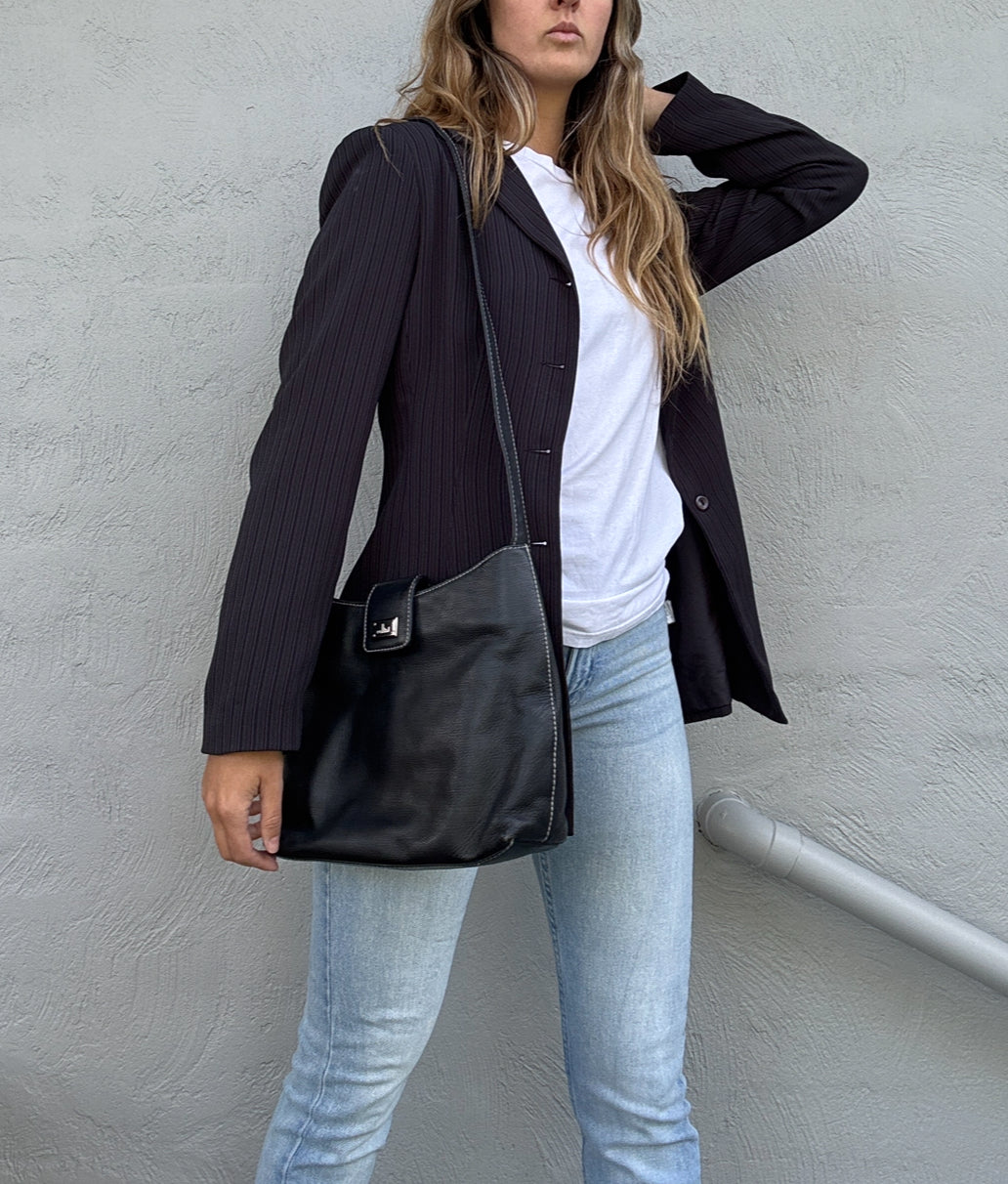 90s Pinstripe Blazer // Size 12