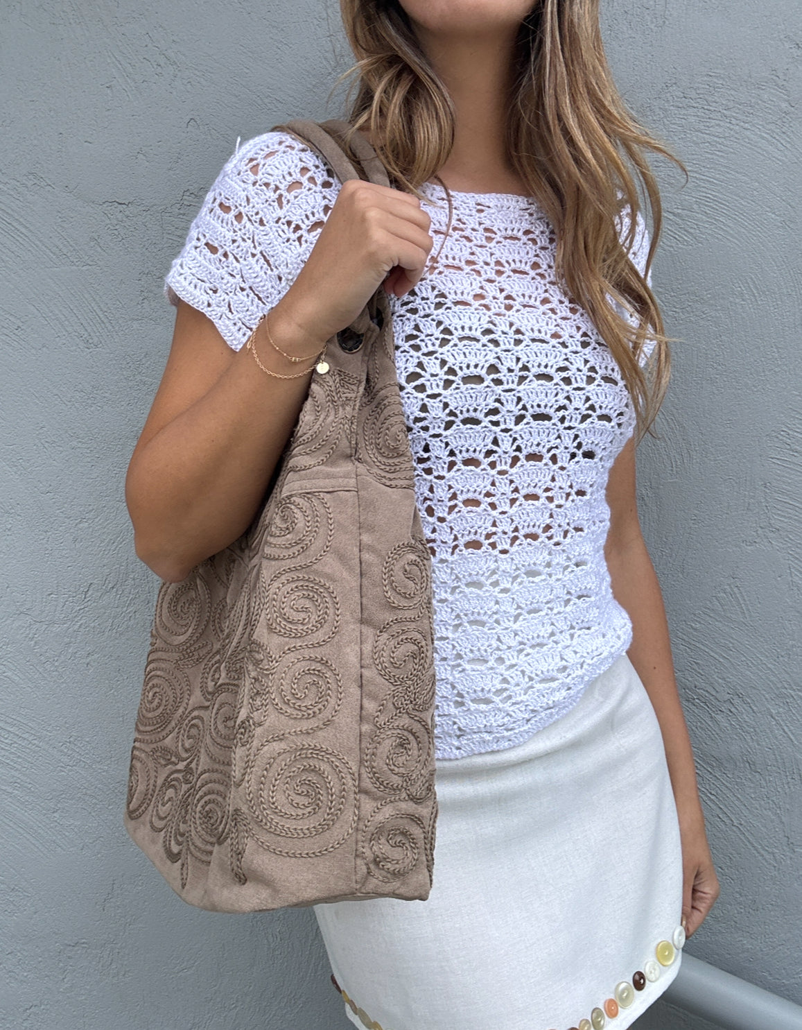 Embroidered Boho Tote Bag