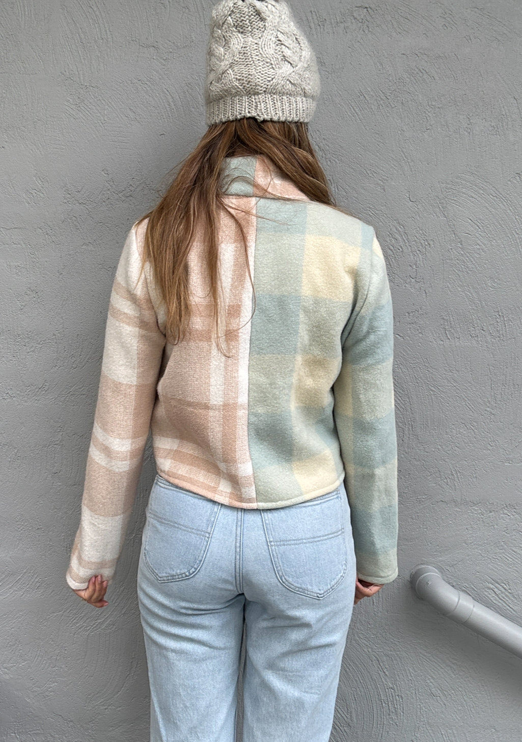 Sunday Snug Cropped Bomber - Oat Sky