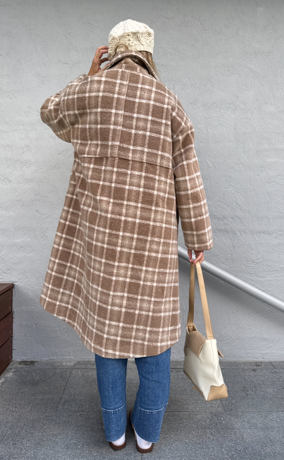 Longline Plaid Coat // Size 8-16