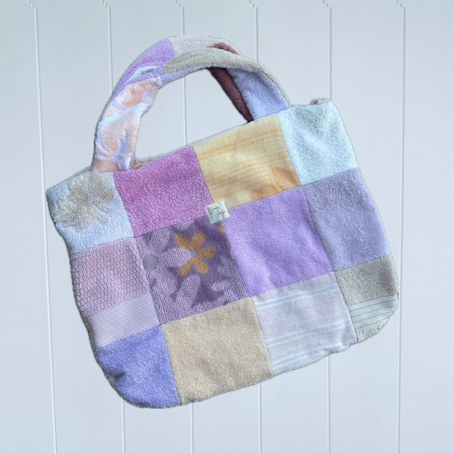 RETOWEL Large Patchwork Bag // Summer Garden