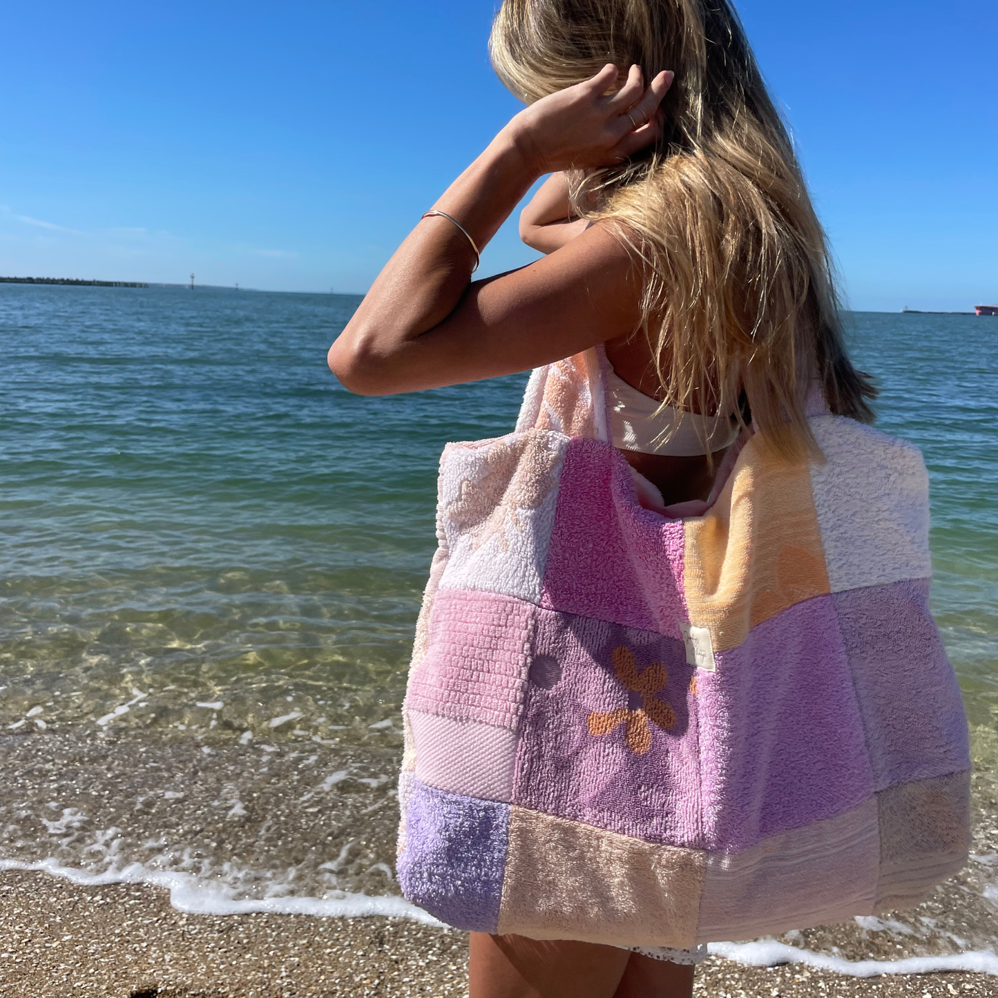 RETOWEL Large Patchwork Bag // Summer Garden