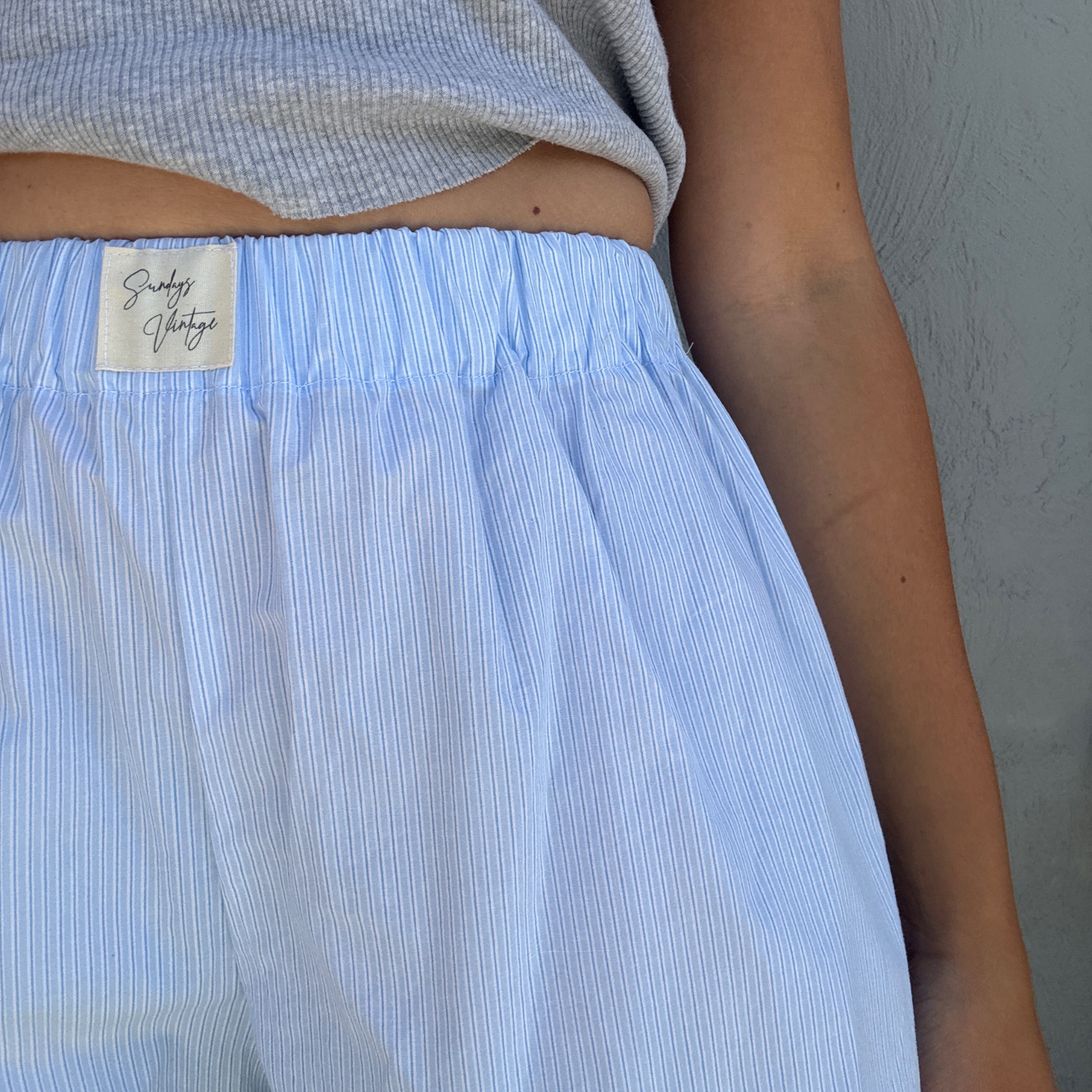Sunday Shorts - Light Blue Stripe // Size 6-10